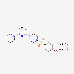 molecular formula C26H31N5O3S B6564127 4-methyl-2-[4-(4-phenoxybenzenesulfonyl)piperazin-1-yl]-6-(piperidin-1-yl)pyrimidine CAS No. 946283-85-8