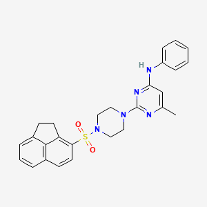 molecular formula C27H27N5O2S B6564141 2-[4-(1,2-dihydroacenaphthylene-3-sulfonyl)piperazin-1-yl]-6-methyl-N-phenylpyrimidin-4-amine CAS No. 946214-87-5