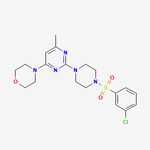 molecular formula C19H24ClN5O3S B6564158 4-{2-[4-(3-chlorobenzenesulfonyl)piperazin-1-yl]-6-methylpyrimidin-4-yl}morpholine CAS No. 946243-20-5
