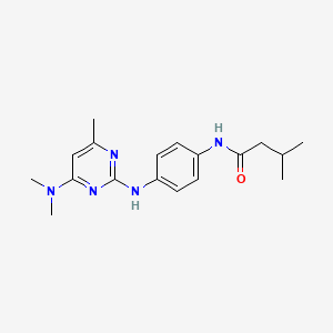 N-(4-{[4-(dimethylamino)-6-methylpyrimidin-2-yl]amino}phenyl)-3-methylbutanamide