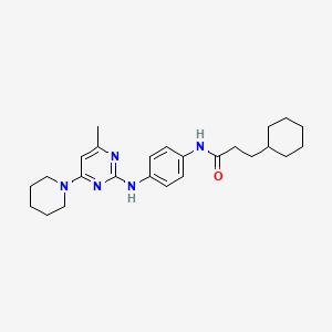 molecular formula C25H35N5O B6564187 3-cyclohexyl-N-(4-{[4-methyl-6-(piperidin-1-yl)pyrimidin-2-yl]amino}phenyl)propanamide CAS No. 946369-70-6