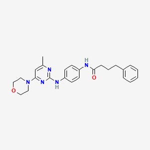 molecular formula C25H29N5O2 B6564194 N-(4-{[4-methyl-6-(morpholin-4-yl)pyrimidin-2-yl]amino}phenyl)-4-phenylbutanamide CAS No. 946268-96-8
