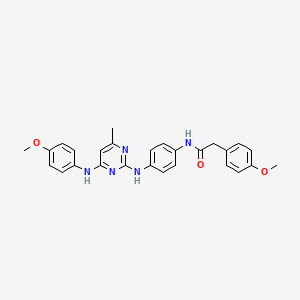 molecular formula C27H27N5O3 B6564196 2-(4-methoxyphenyl)-N-[4-({4-[(4-methoxyphenyl)amino]-6-methylpyrimidin-2-yl}amino)phenyl]acetamide CAS No. 946368-68-9