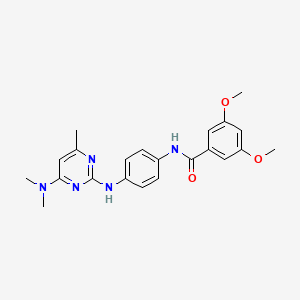 molecular formula C22H25N5O3 B6564199 N-(4-{[4-(dimethylamino)-6-methylpyrimidin-2-yl]amino}phenyl)-3,5-dimethoxybenzamide CAS No. 946368-92-9