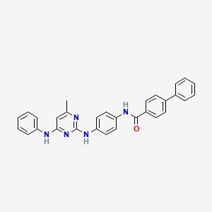 molecular formula C30H25N5O B6564220 N-(4-{[4-methyl-6-(phenylamino)pyrimidin-2-yl]amino}phenyl)-[1,1'-biphenyl]-4-carboxamide CAS No. 946243-95-4