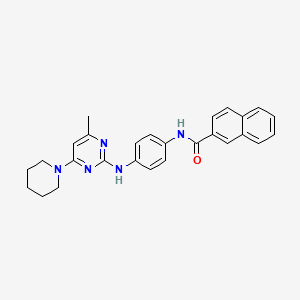molecular formula C27H27N5O B6564227 N-(4-{[4-methyl-6-(piperidin-1-yl)pyrimidin-2-yl]amino}phenyl)naphthalene-2-carboxamide CAS No. 946245-62-1