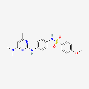 molecular formula C20H23N5O3S B6564247 N-(4-{[4-(dimethylamino)-6-methylpyrimidin-2-yl]amino}phenyl)-4-methoxybenzene-1-sulfonamide CAS No. 946371-32-0