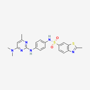 molecular formula C21H22N6O2S2 B6564284 N-(4-{[4-(dimethylamino)-6-methylpyrimidin-2-yl]amino}phenyl)-2-methyl-1,3-benzothiazole-6-sulfonamide CAS No. 933013-19-5