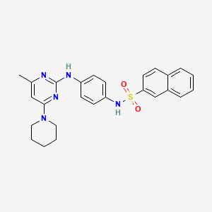 molecular formula C26H27N5O2S B6564298 N-(4-{[4-methyl-6-(piperidin-1-yl)pyrimidin-2-yl]amino}phenyl)naphthalene-2-sulfonamide CAS No. 946292-52-0