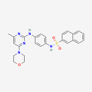 molecular formula C25H25N5O3S B6564301 N-(4-{[4-methyl-6-(morpholin-4-yl)pyrimidin-2-yl]amino}phenyl)naphthalene-2-sulfonamide CAS No. 946350-72-7