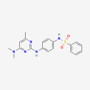 molecular formula C19H21N5O2S B6564306 N-(4-{[4-(dimethylamino)-6-methylpyrimidin-2-yl]amino}phenyl)benzenesulfonamide CAS No. 946371-28-4
