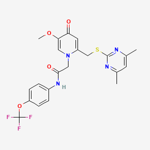 molecular formula C22H21F3N4O4S B6564307 2-(2-{[(4,6-dimethylpyrimidin-2-yl)sulfanyl]methyl}-5-methoxy-4-oxo-1,4-dihydropyridin-1-yl)-N-[4-(trifluoromethoxy)phenyl]acetamide CAS No. 920200-77-7