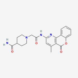 molecular formula C21H22N4O4 B6564324 1-[({4-methyl-5-oxo-5H-chromeno[4,3-b]pyridin-2-yl}carbamoyl)methyl]piperidine-4-carboxamide CAS No. 868966-28-3