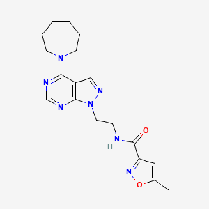 molecular formula C18H23N7O2 B6564330 N-{2-[4-(azepan-1-yl)-1H-pyrazolo[3,4-d]pyrimidin-1-yl]ethyl}-5-methyl-1,2-oxazole-3-carboxamide CAS No. 1021229-22-0