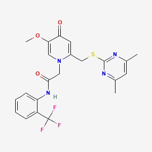 molecular formula C22H21F3N4O3S B6564333 2-(2-{[(4,6-dimethylpyrimidin-2-yl)sulfanyl]methyl}-5-methoxy-4-oxo-1,4-dihydropyridin-1-yl)-N-[2-(trifluoromethyl)phenyl]acetamide CAS No. 920341-71-5