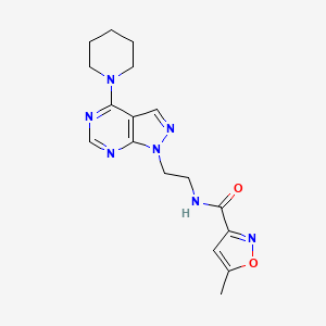 molecular formula C17H21N7O2 B6564339 5-methyl-N-{2-[4-(piperidin-1-yl)-1H-pyrazolo[3,4-d]pyrimidin-1-yl]ethyl}-1,2-oxazole-3-carboxamide CAS No. 1021229-17-3