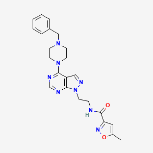 molecular formula C23H26N8O2 B6564343 N-{2-[4-(4-benzylpiperazin-1-yl)-1H-pyrazolo[3,4-d]pyrimidin-1-yl]ethyl}-5-methyl-1,2-oxazole-3-carboxamide CAS No. 1021257-25-9