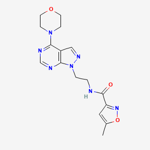 molecular formula C16H19N7O3 B6564350 5-methyl-N-{2-[4-(morpholin-4-yl)-1H-pyrazolo[3,4-d]pyrimidin-1-yl]ethyl}-1,2-oxazole-3-carboxamide CAS No. 1021257-21-5