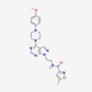 molecular formula C23H26N8O3 B6564361 N-(2-{4-[4-(4-methoxyphenyl)piperazin-1-yl]-1H-pyrazolo[3,4-d]pyrimidin-1-yl}ethyl)-5-methyl-1,2-oxazole-3-carboxamide CAS No. 1021229-27-5