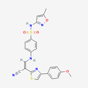 molecular formula C23H19N5O4S2 B6564382 4-{[(1Z)-2-cyano-2-[4-(4-methoxyphenyl)-1,3-thiazol-2-yl]eth-1-en-1-yl]amino}-N-(5-methyl-1,2-oxazol-3-yl)benzene-1-sulfonamide CAS No. 1021228-46-5