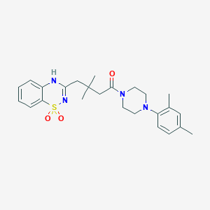 molecular formula C25H32N4O3S B6564431 3-{4-[4-(2,4-dimethylphenyl)piperazin-1-yl]-2,2-dimethyl-4-oxobutyl}-2H-1lambda6,2,4-benzothiadiazine-1,1-dione CAS No. 1021209-08-4