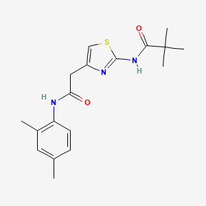 molecular formula C18H23N3O2S B6564441 N-(4-{[(2,4-dimethylphenyl)carbamoyl]methyl}-1,3-thiazol-2-yl)-2,2-dimethylpropanamide CAS No. 921844-46-4
