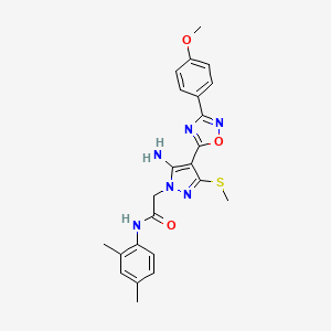 molecular formula C23H24N6O3S B6564457 2-{5-amino-4-[3-(4-methoxyphenyl)-1,2,4-oxadiazol-5-yl]-3-(methylsulfanyl)-1H-pyrazol-1-yl}-N-(2,4-dimethylphenyl)acetamide CAS No. 1172310-85-8