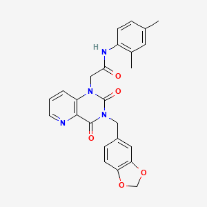 molecular formula C25H22N4O5 B6564461 2-{3-[(2H-1,3-benzodioxol-5-yl)methyl]-2,4-dioxo-1H,2H,3H,4H-pyrido[3,2-d]pyrimidin-1-yl}-N-(2,4-dimethylphenyl)acetamide CAS No. 923122-56-9