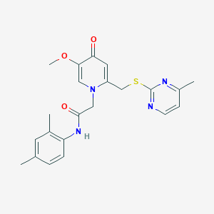 molecular formula C22H24N4O3S B6564477 N-(2,4-dimethylphenyl)-2-(5-methoxy-2-{[(4-methylpyrimidin-2-yl)sulfanyl]methyl}-4-oxo-1,4-dihydropyridin-1-yl)acetamide CAS No. 920340-81-4