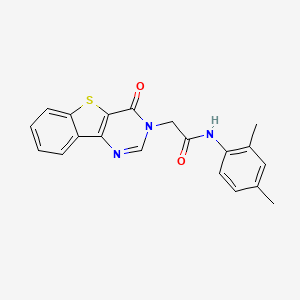 N-(2,4-dimethylphenyl)-2-{6-oxo-8-thia-3,5-diazatricyclo[7.4.0.0^{2,7}]trideca-1(13),2(7),3,9,11-pentaen-5-yl}acetamide