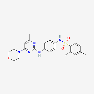 molecular formula C23H27N5O3S B6564495 2,4-dimethyl-N-(4-{[4-methyl-6-(morpholin-4-yl)pyrimidin-2-yl]amino}phenyl)benzene-1-sulfonamide CAS No. 946299-44-1