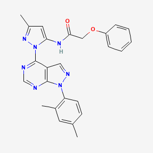 molecular formula C25H23N7O2 B6564574 N-{1-[1-(2,4-dimethylphenyl)-1H-pyrazolo[3,4-d]pyrimidin-4-yl]-3-methyl-1H-pyrazol-5-yl}-2-phenoxyacetamide CAS No. 1006276-53-4