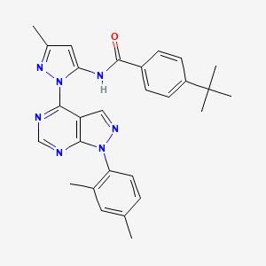 4-tert-butyl-N-{1-[1-(2,4-dimethylphenyl)-1H-pyrazolo[3,4-d]pyrimidin-4-yl]-3-methyl-1H-pyrazol-5-yl}benzamide