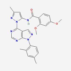 molecular formula C26H25N7O3 B6564615 N-{1-[1-(2,4-dimethylphenyl)-1H-pyrazolo[3,4-d]pyrimidin-4-yl]-3-methyl-1H-pyrazol-5-yl}-2,4-dimethoxybenzamide CAS No. 1006276-27-2