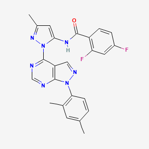 molecular formula C24H19F2N7O B6564632 N-{1-[1-(2,4-dimethylphenyl)-1H-pyrazolo[3,4-d]pyrimidin-4-yl]-3-methyl-1H-pyrazol-5-yl}-2,4-difluorobenzamide CAS No. 1006277-28-6