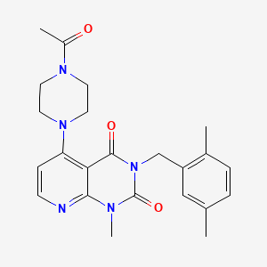 molecular formula C23H27N5O3 B6564667 5-(4-acetylpiperazin-1-yl)-3-[(2,5-dimethylphenyl)methyl]-1-methyl-1H,2H,3H,4H-pyrido[2,3-d]pyrimidine-2,4-dione CAS No. 1021209-07-3