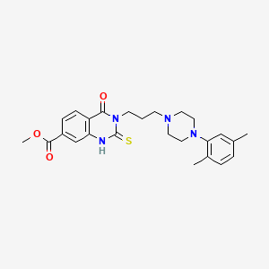 molecular formula C25H30N4O3S B6564681 methyl 3-{3-[4-(2,5-dimethylphenyl)piperazin-1-yl]propyl}-4-oxo-2-sulfanylidene-1,2,3,4-tetrahydroquinazoline-7-carboxylate CAS No. 1021219-81-7