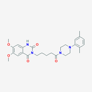 molecular formula C27H34N4O5 B6564691 3-{5-[4-(2,5-dimethylphenyl)piperazin-1-yl]-5-oxopentyl}-6,7-dimethoxy-1,2,3,4-tetrahydroquinazoline-2,4-dione CAS No. 1021264-22-1