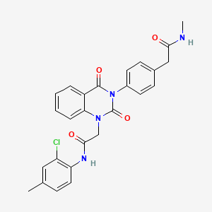 molecular formula C26H23ClN4O4 B6564693 2-[4-(1-{[(2-chloro-4-methylphenyl)carbamoyl]methyl}-2,4-dioxo-1,2,3,4-tetrahydroquinazolin-3-yl)phenyl]-N-methylacetamide CAS No. 1021224-99-6