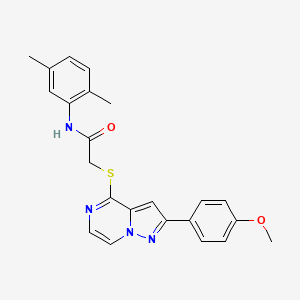 molecular formula C23H22N4O2S B6564694 N-(2,5-dimethylphenyl)-2-{[2-(4-methoxyphenyl)pyrazolo[1,5-a]pyrazin-4-yl]sulfanyl}acetamide CAS No. 1021255-42-4