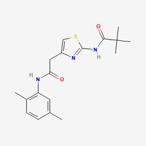 molecular formula C18H23N3O2S B6564727 N-(4-{[(2,5-dimethylphenyl)carbamoyl]methyl}-1,3-thiazol-2-yl)-2,2-dimethylpropanamide CAS No. 921801-61-8