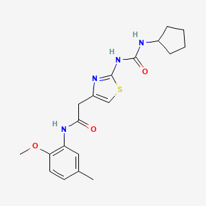 molecular formula C19H24N4O3S B6564737 2-{2-[(cyclopentylcarbamoyl)amino]-1,3-thiazol-4-yl}-N-(2-methoxy-5-methylphenyl)acetamide CAS No. 921508-49-8
