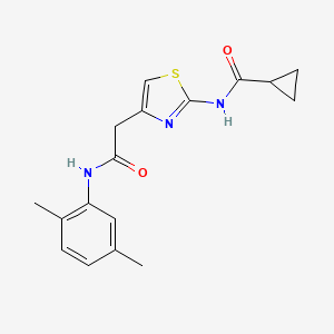 molecular formula C17H19N3O2S B6564744 N-(4-{[(2,5-dimethylphenyl)carbamoyl]methyl}-1,3-thiazol-2-yl)cyclopropanecarboxamide CAS No. 921845-18-3
