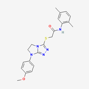 molecular formula C21H23N5O2S B6564758 N-(2,5-dimethylphenyl)-2-{[7-(4-methoxyphenyl)-5H,6H,7H-imidazo[2,1-c][1,2,4]triazol-3-yl]sulfanyl}acetamide CAS No. 921789-10-8