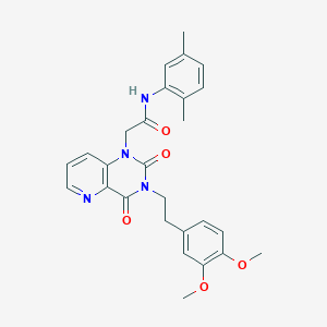 molecular formula C27H28N4O5 B6564759 2-{3-[2-(3,4-dimethoxyphenyl)ethyl]-2,4-dioxo-1H,2H,3H,4H-pyrido[3,2-d]pyrimidin-1-yl}-N-(2,5-dimethylphenyl)acetamide CAS No. 921824-41-1