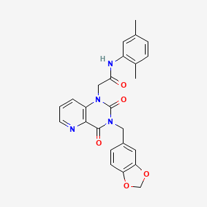 molecular formula C25H22N4O5 B6564771 2-{3-[(2H-1,3-benzodioxol-5-yl)methyl]-2,4-dioxo-1H,2H,3H,4H-pyrido[3,2-d]pyrimidin-1-yl}-N-(2,5-dimethylphenyl)acetamide CAS No. 923194-19-8