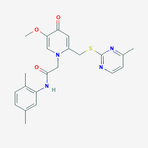 molecular formula C22H24N4O3S B6564772 N-(2,5-dimethylphenyl)-2-(5-methoxy-2-{[(4-methylpyrimidin-2-yl)sulfanyl]methyl}-4-oxo-1,4-dihydropyridin-1-yl)acetamide CAS No. 920200-22-2