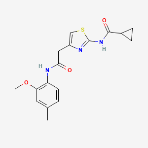 molecular formula C17H19N3O3S B6564773 N-(4-{[(2-methoxy-4-methylphenyl)carbamoyl]methyl}-1,3-thiazol-2-yl)cyclopropanecarboxamide CAS No. 921802-77-9