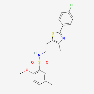 N-{2-[2-(4-chlorophenyl)-4-methyl-1,3-thiazol-5-yl]ethyl}-2-methoxy-5-methylbenzene-1-sulfonamide