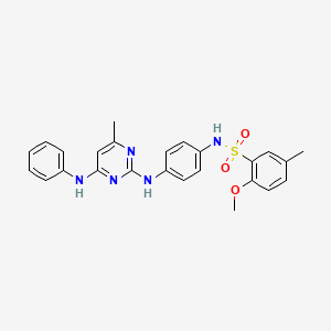 molecular formula C25H25N5O3S B6564790 2-methoxy-5-methyl-N-(4-{[4-methyl-6-(phenylamino)pyrimidin-2-yl]amino}phenyl)benzene-1-sulfonamide CAS No. 946370-55-4